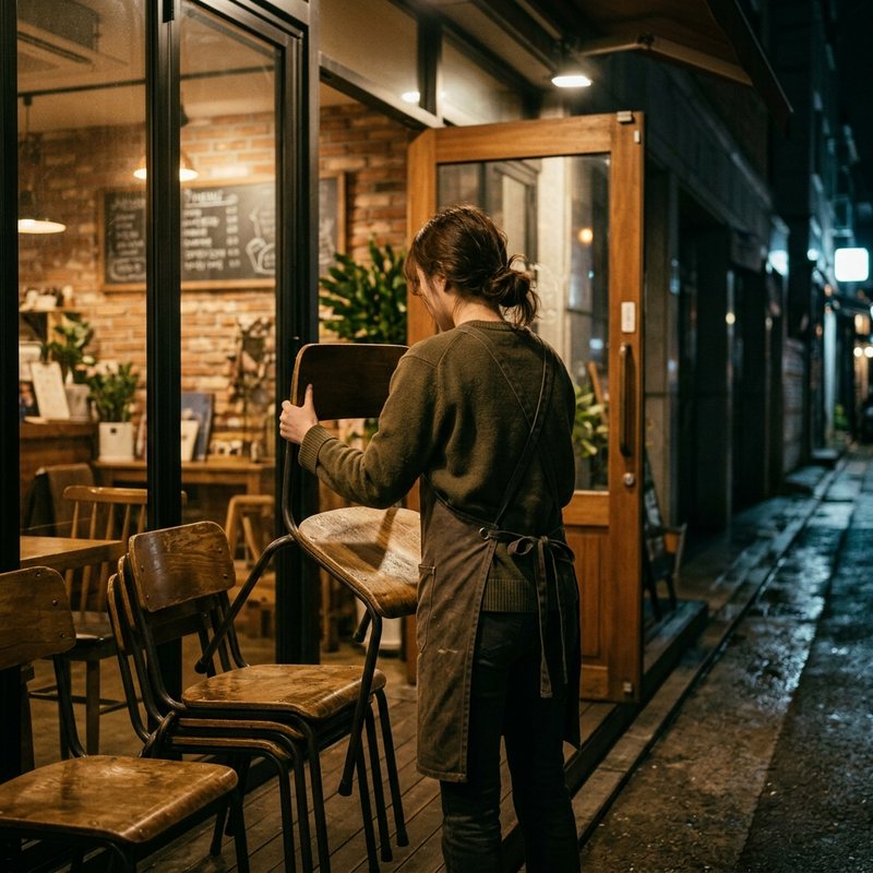 카페 마감 — 이해를 돕기 위한 연출 이미지
