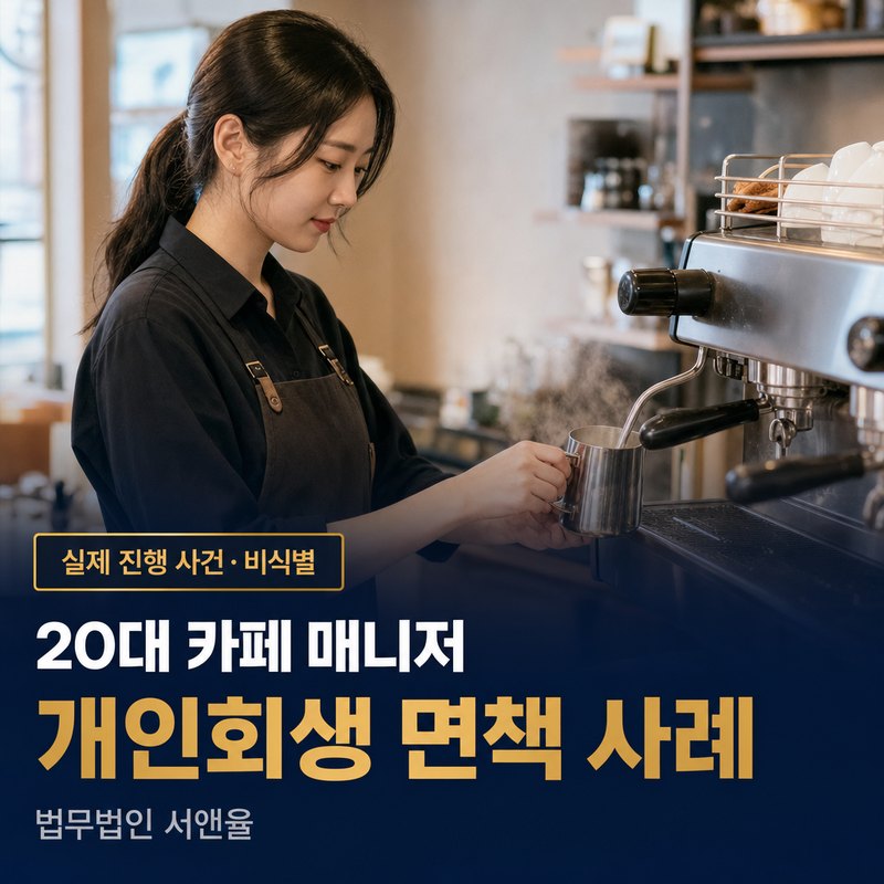 20대 개인회생 면책, 3년을 끝까지 간 기록｜성남 카페 매니저 면책 결정 사례 — 이해를 돕기 위한 연출 이미지